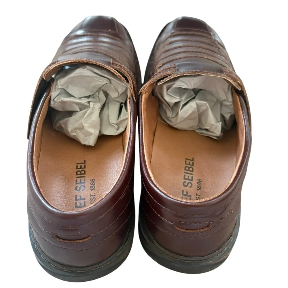 Josef Seibel Brown Leather Loafers Slip-Ons